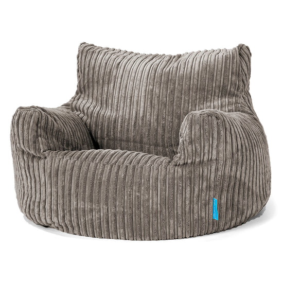 Fauteuil Pouf Enfant 3-8 ans - Côtelé Anthracite 01