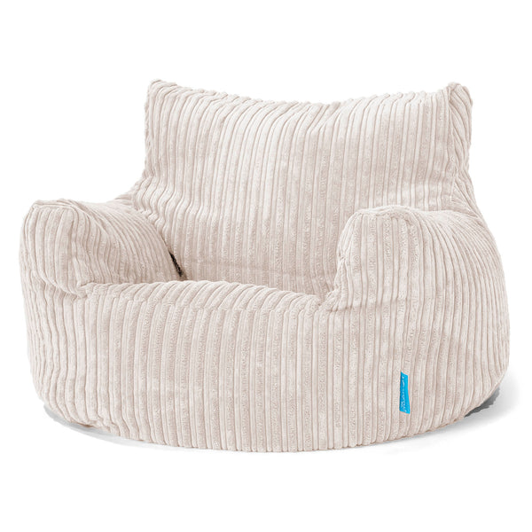 Fauteuil Pouf Enfant 3-8 ans - Côtelé Ivoire 01