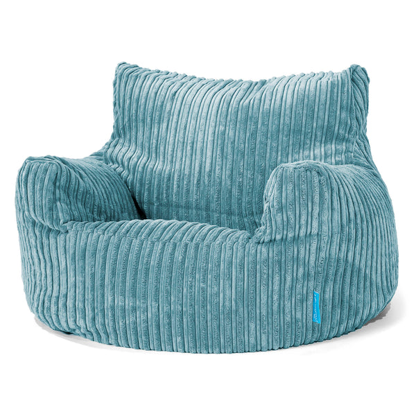 Fauteuil Pouf Enfant 3-8 ans - Côtelé Mer égée 01