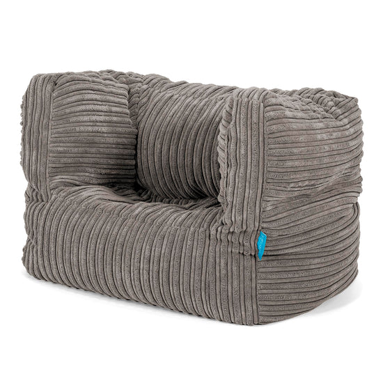 Fauteuil Pouf Albert pour Enfant 1-5 ans - Côtelé Anthracite 02