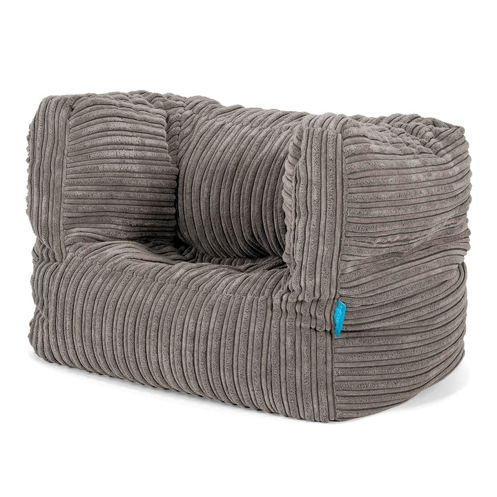 Fauteuil Pouf Albert pour Enfant 1-5 ans - Côtelé Anthracite 02