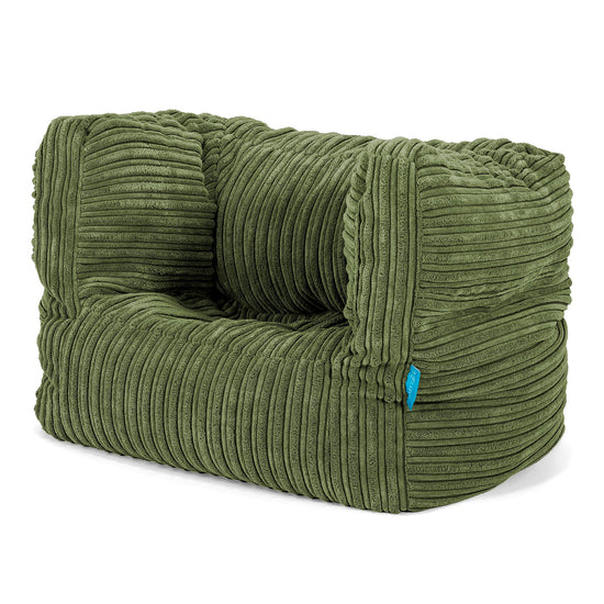 Fauteuil Pouf Albert pour Enfant 1-5 ans - Côtelé Vert Forêt 02
