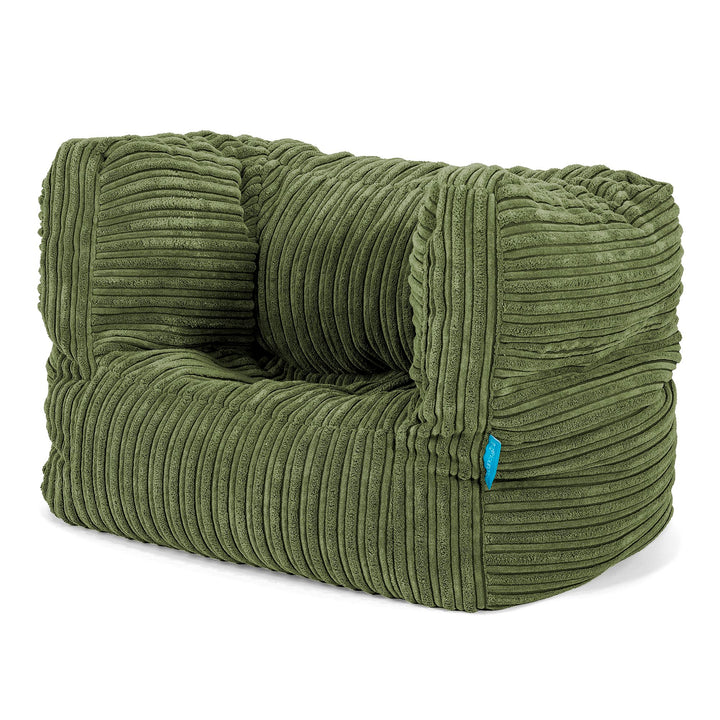 Fauteuil Pouf Albert pour Enfant 1-5 ans - Côtelé Vert Forêt 02