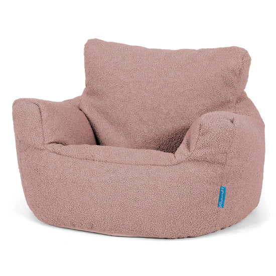 Fauteuil Pouf Bambin 1-3 ans - Bouclé Rose 01