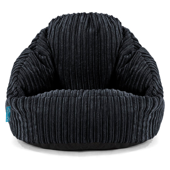 Pouf Chaise Bubble pour Enfants 1-3 ans - Côtelé Noir 01