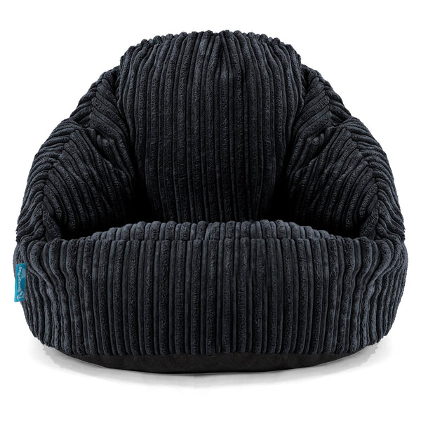 Pouf Chaise Bubble pour Enfants 1-3 ans - Côtelé Noir 01