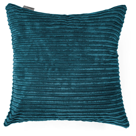 Grand Coussin 70 x 70cm - Côtelé Bleu Canard 01