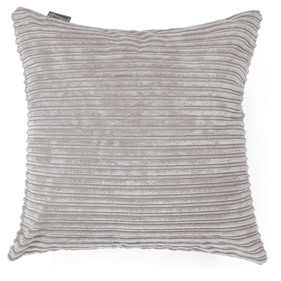 Grand Housse de Coussin 70 x 70cm - Côtelé Gris Argent 01