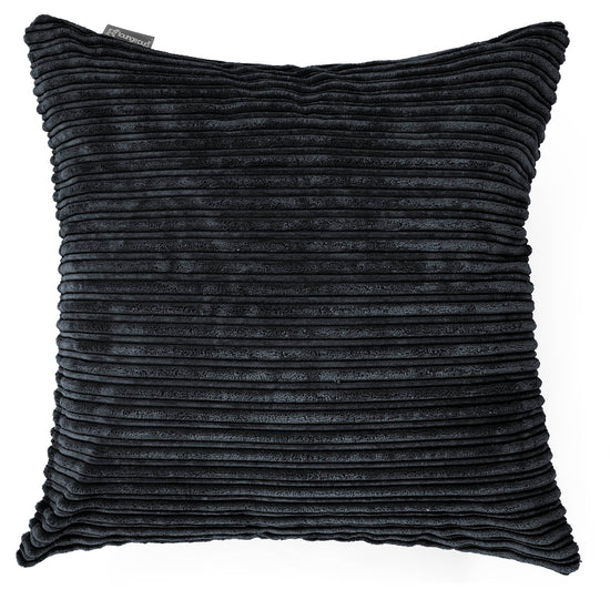 Grand Coussin 70 x 70cm - Côtelé Noir 01