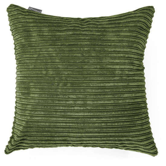 Grand Housse de Coussin 70 x 70cm - Côtelé Vert Forêt 01