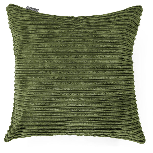 Grand Housse de Coussin 70 x 70cm - Côtelé Vert Forêt 01