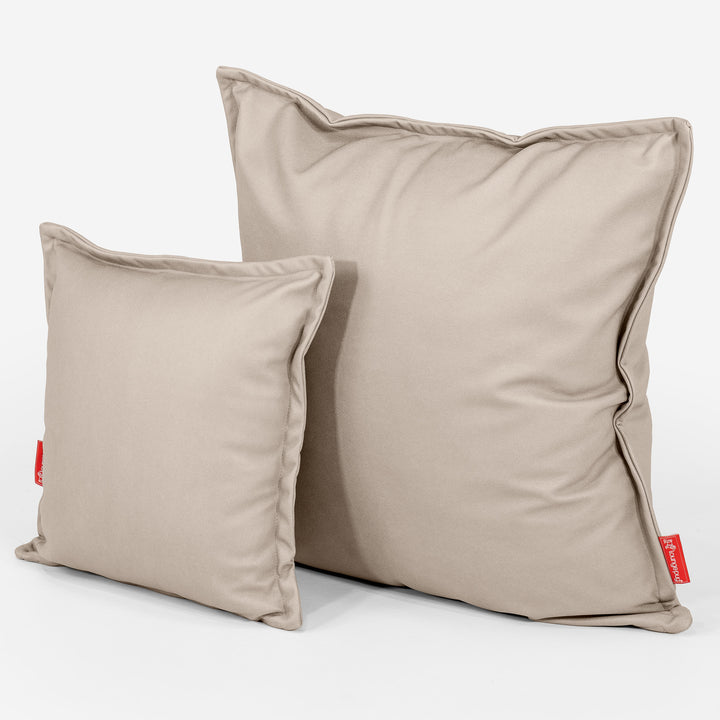 Grand Housse de Coussin 70 x 70cm - Cuir Végan Ivoire 02