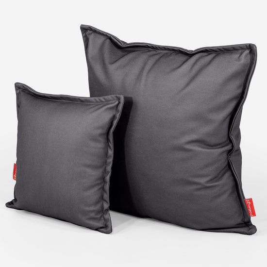 Grand Housse de Coussin 70 x 70cm - Cuir Végan Noir 02