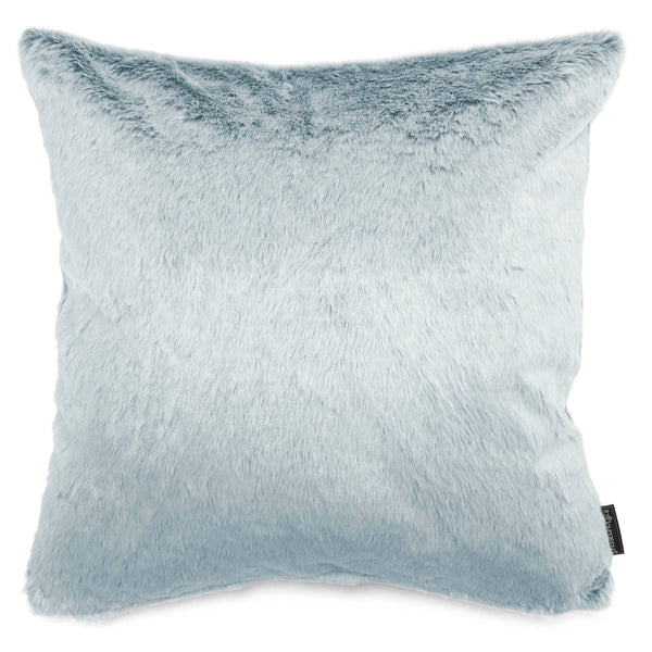 Grand Coussin 70 x 70cm - Fausse Fourrure Lapin Bleu Pastel 01