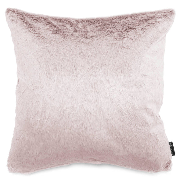 Grand Coussin 70 x 70cm - Fausse Fourrure Lapin Rose Pastel 01