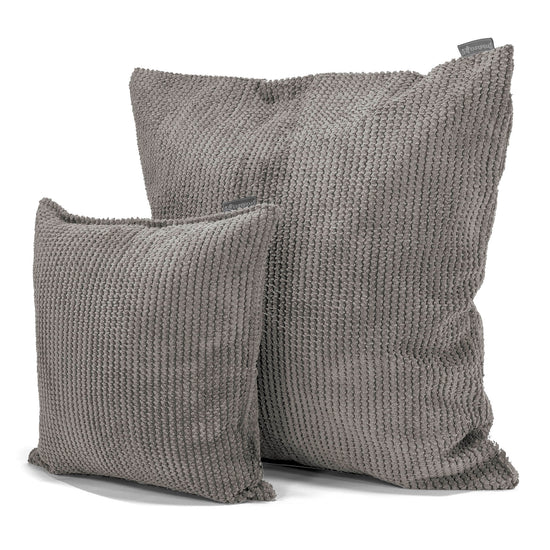 Grand Coussin 70 x 70cm - Pompon Anthracite 02