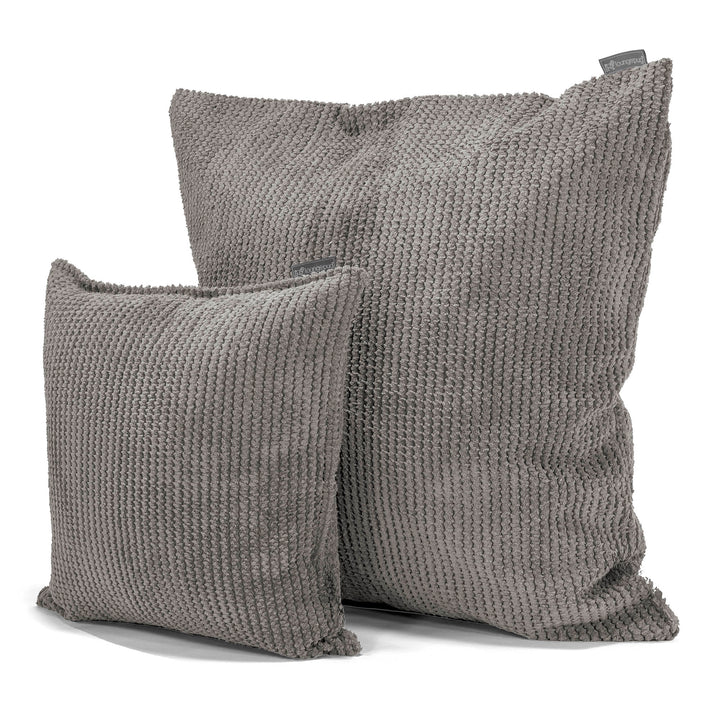Grand Coussin 70 x 70cm - Pompon Anthracite 02