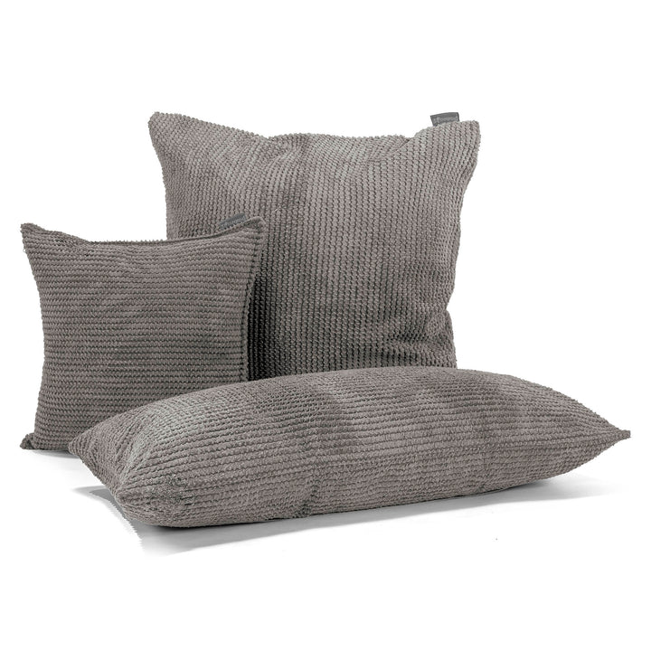 Grand Coussin 70 x 70cm - Pompon Anthracite 04