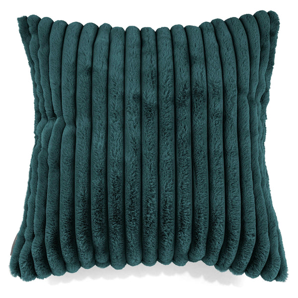 Grand Housse de Coussin 70 x 70cm - Velours Côtelé Ultra Pelucheux Bleu Canard 01