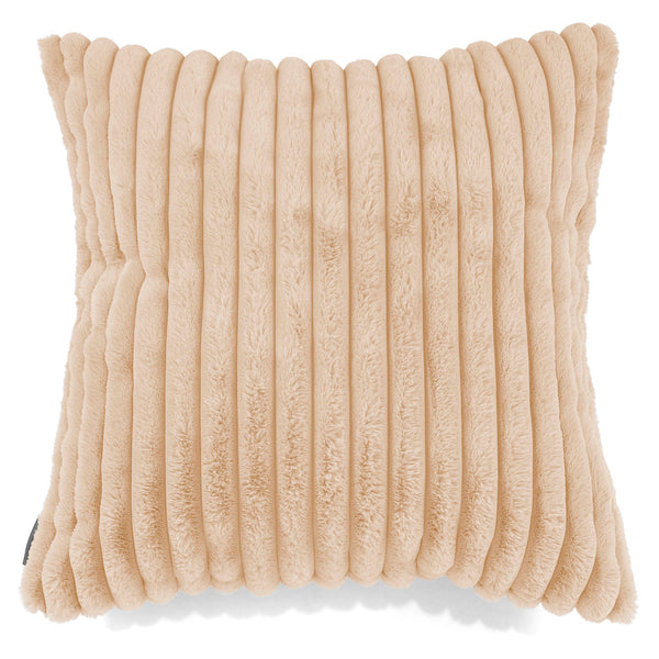 Grand Housse de Coussin 70 x 70cm - Velours Côtelé Ultra Pelucheux Pêche 01