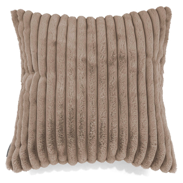 Grand Housse de Coussin 70 x 70cm - Velours Côtelé Ultra Pelucheux Vison 01