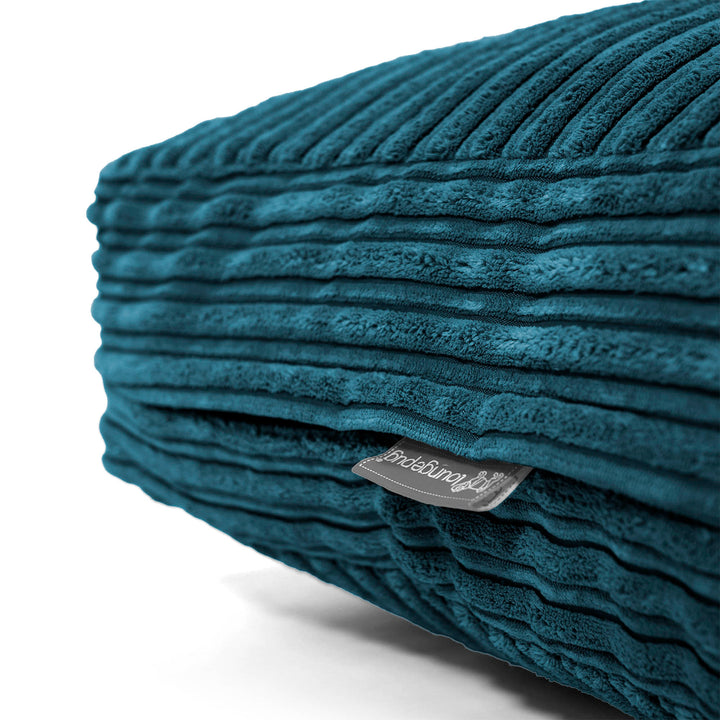 Grand Coussin de Sol - Côtelé Bleu Canard 02