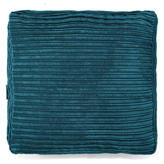 Grand Coussin de Sol - Côtelé Bleu Canard 03