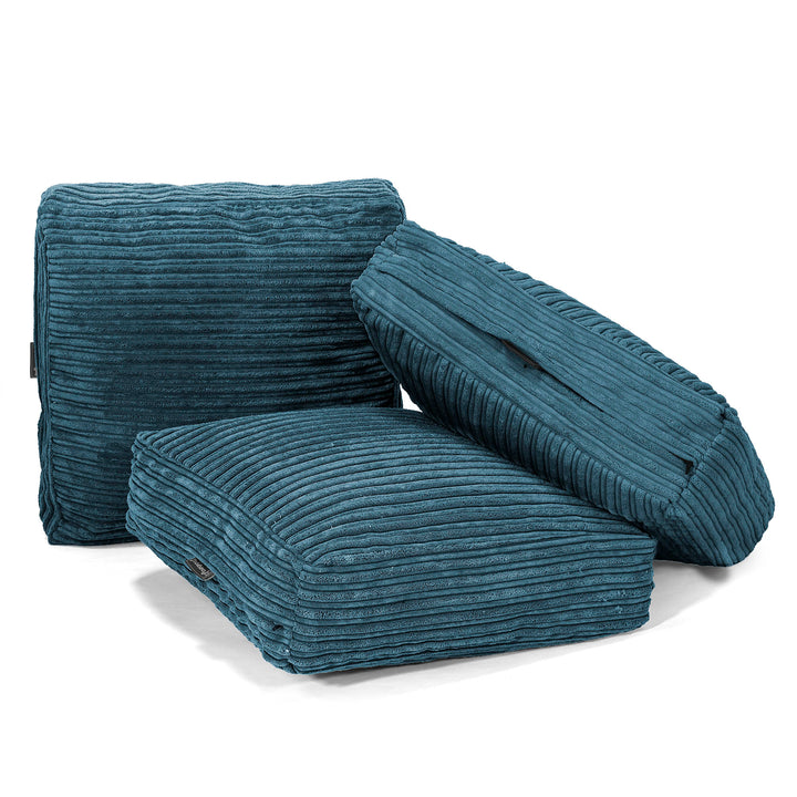 Grand Coussin de Sol - Côtelé Bleu Marine 04