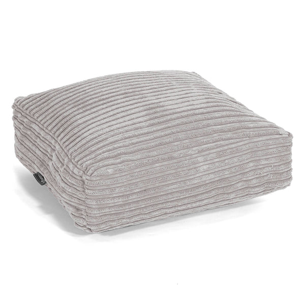 Grand Coussin de Sol - Côtelé Gris Argent 01