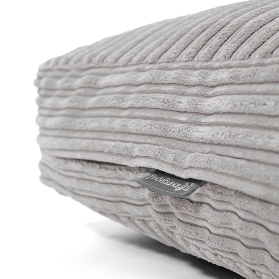 Grand Coussin de Sol - Côtelé Gris Argent 02