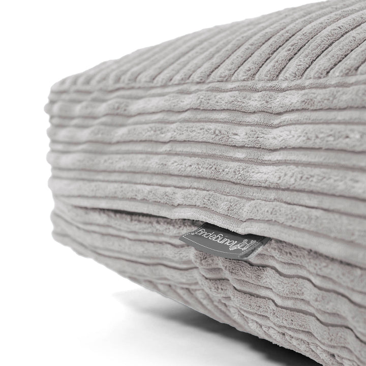 Grand Coussin de Sol - Côtelé Gris Argent 02