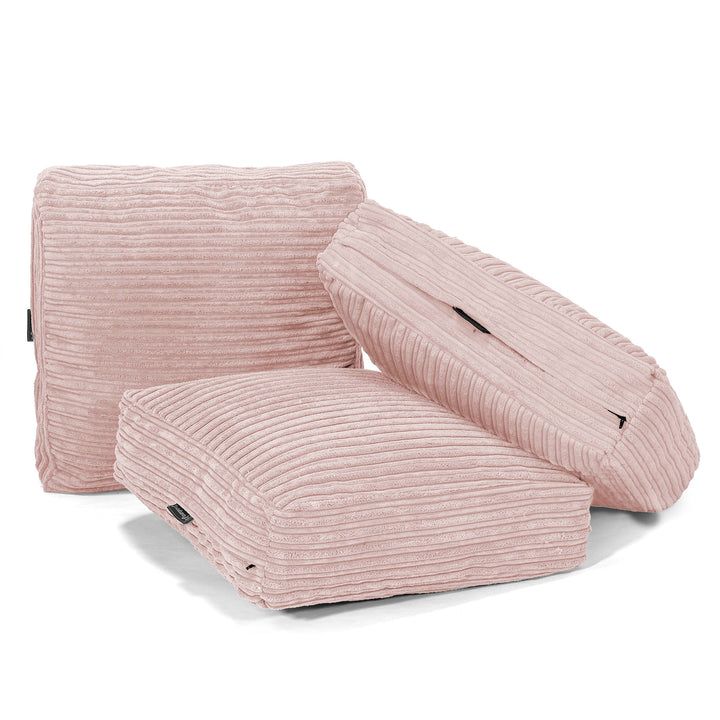 Grand Coussin de Sol - Côtelé Rose 04