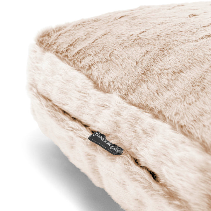 Grand Coussin de Sol - Fausse Fourrure Lapin Blanc 02