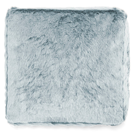 Grand Coussin de Sol - Fausse Fourrure Lapin Bleu Pastel 03