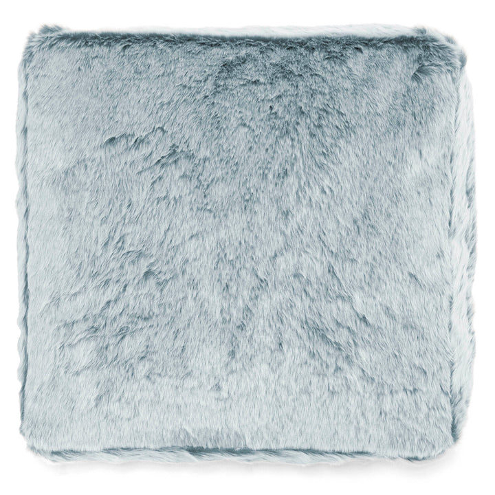 Grand Coussin de Sol - Fausse Fourrure Lapin Bleu Pastel 03