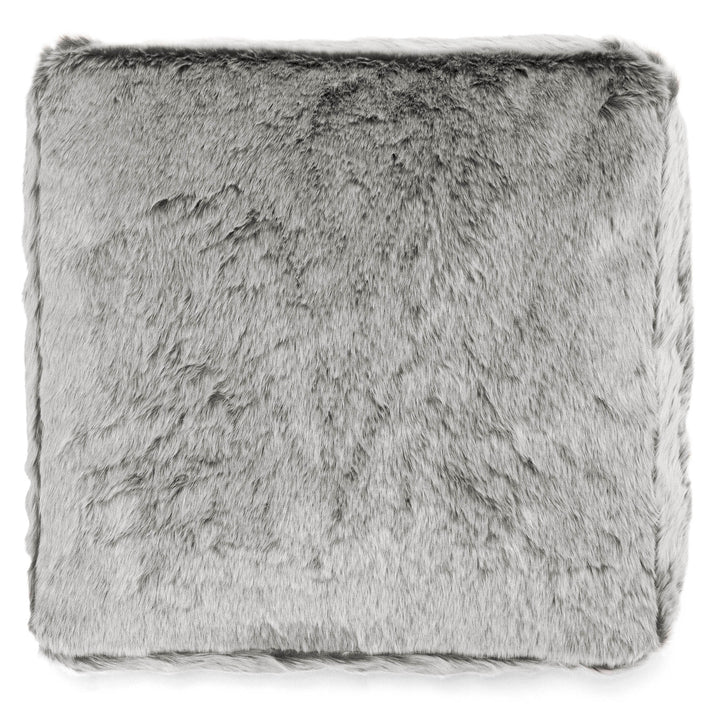 Grand Coussin de Sol - Fausse Fourrure Lapin Gris clair 03