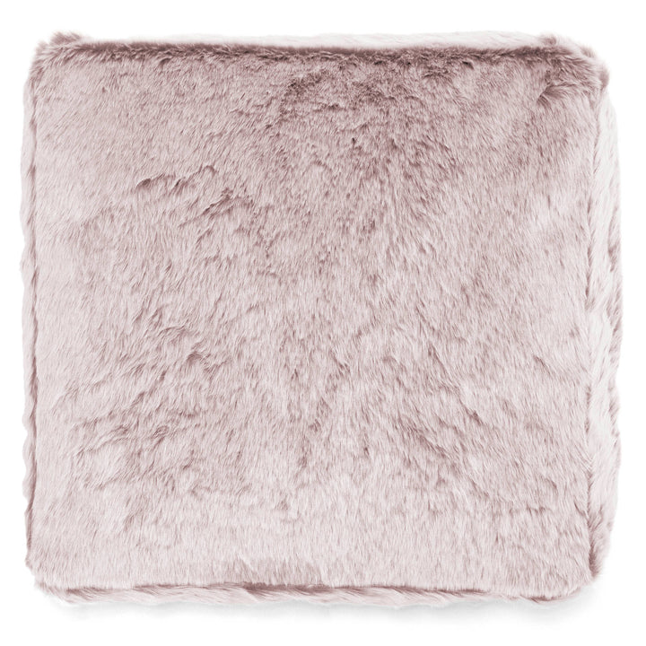 Grand Coussin de Sol - Fausse Fourrure Lapin Rose Pastel 03