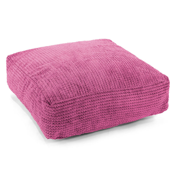Grand Coussin de Sol - Pompon Rose 01