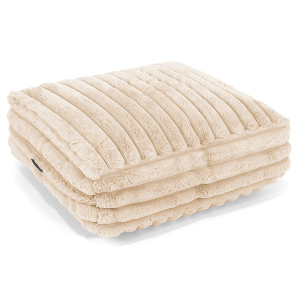Grand Coussin de Sol - Velours Côtelé Ultra Pelucheux Crème 01
