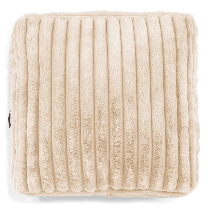 Grand Coussin de Sol - Velours Côtelé Ultra Pelucheux Crème 02