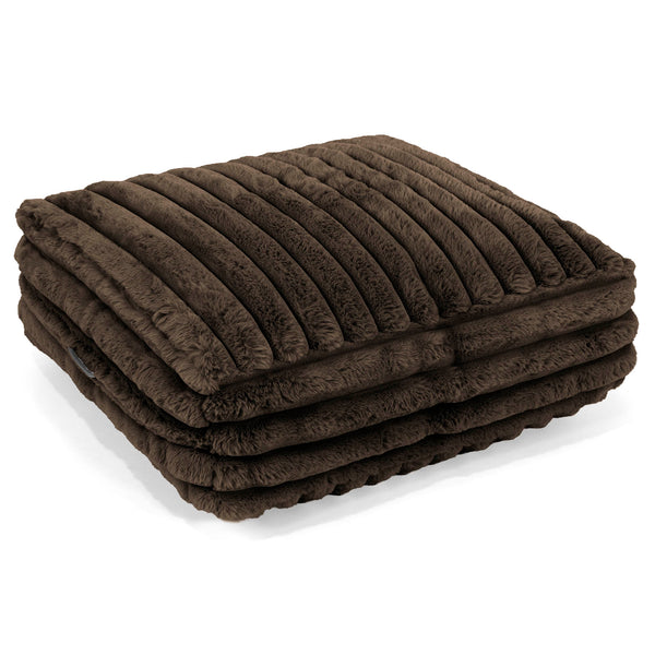 Grand Coussin de Sol - Velours Côtelé Ultra Pelucheux Marron Meuse 01
