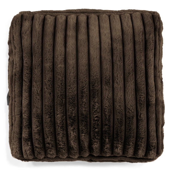 Grand Coussin de Sol - Velours Côtelé Ultra Pelucheux Marron Meuse 02