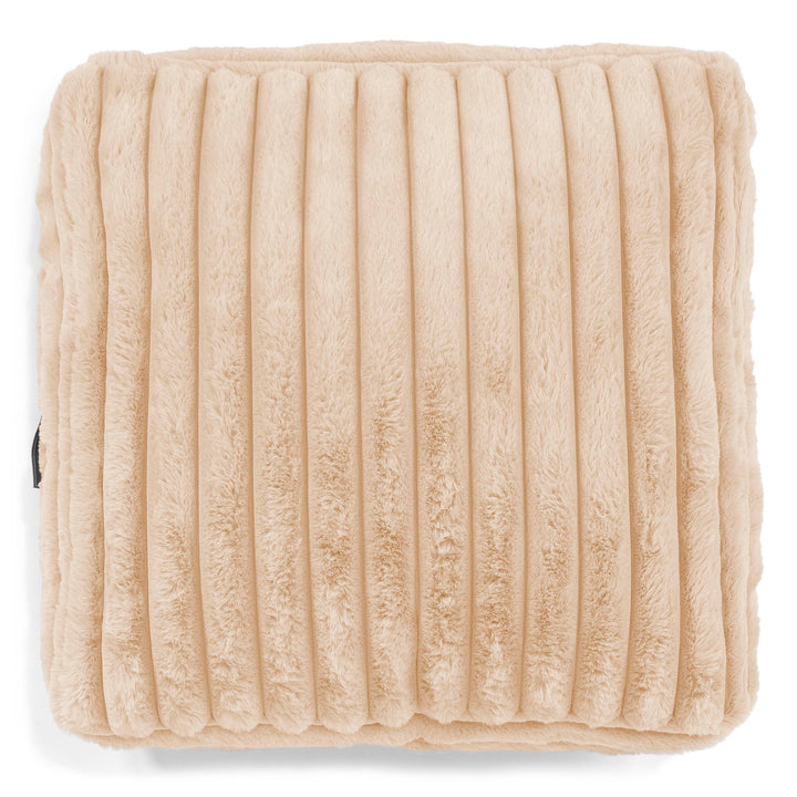 Grand Coussin de Sol - Velours Côtelé Ultra Pelucheux Pêche 02