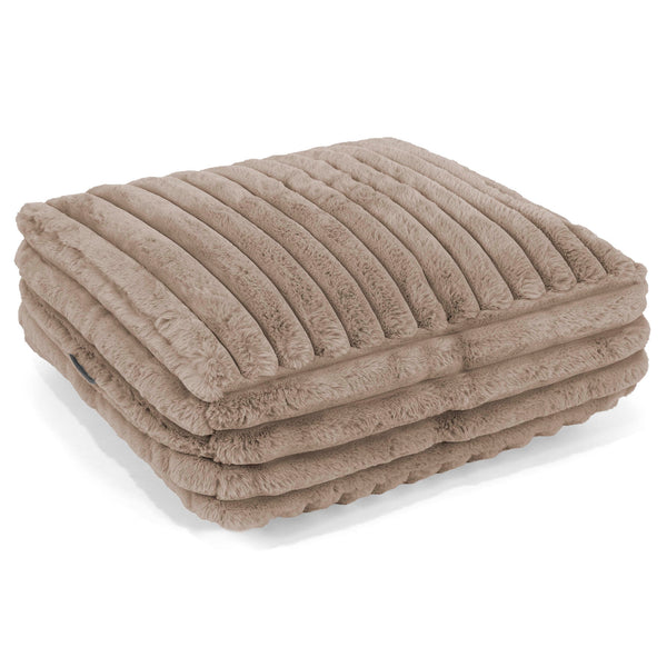 Grand Coussin de Sol - Velours Côtelé Ultra Pelucheux Vison 01
