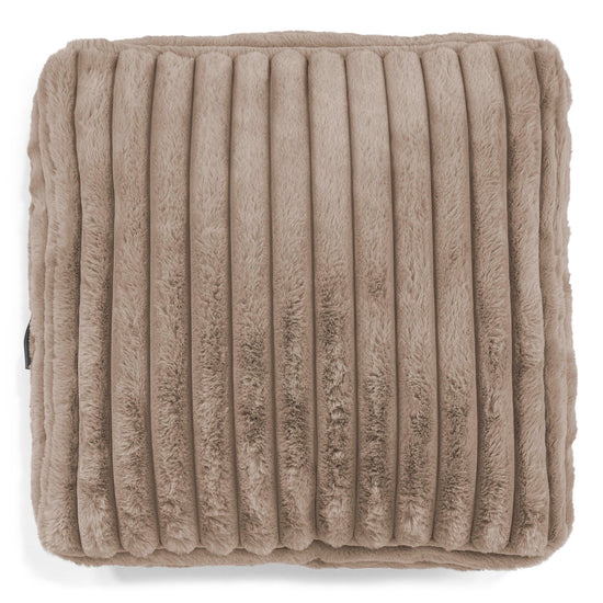 Grand Coussin de Sol - Velours Côtelé Ultra Pelucheux Vison 02