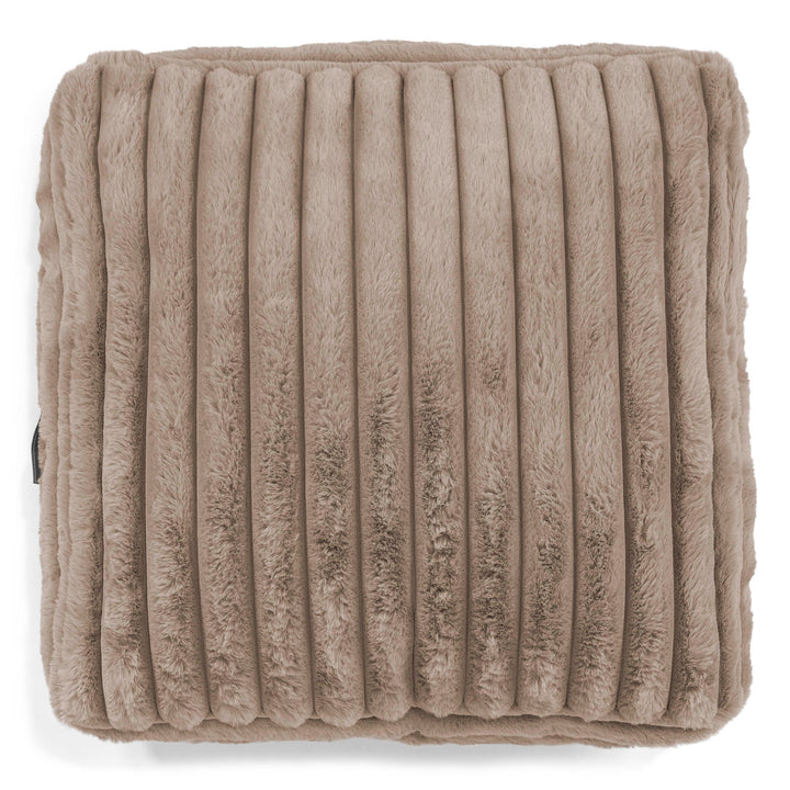Grand Coussin de Sol - Velours Côtelé Ultra Pelucheux Vison 02