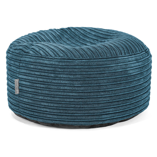 Grand Repose-pied Rond - Côtelé Bleu Marine 01