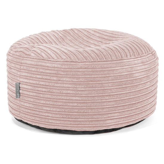 Grand Repose-pied Rond - Côtelé Rose 01