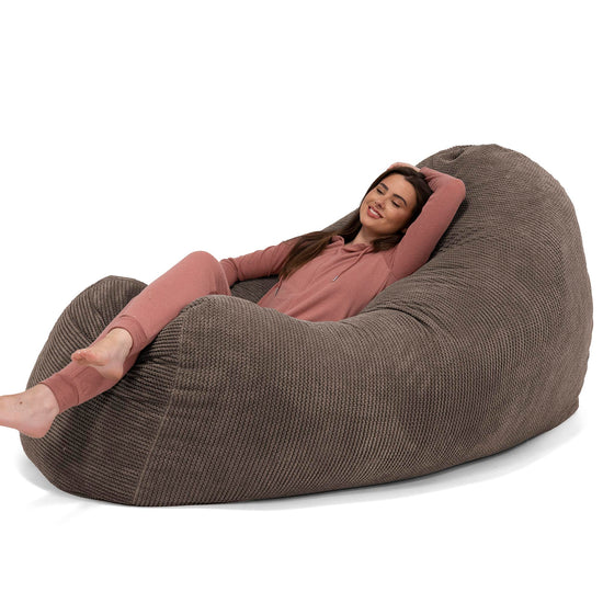 Pouf Fauteuil Design - Côtelé Gris Acier 3966