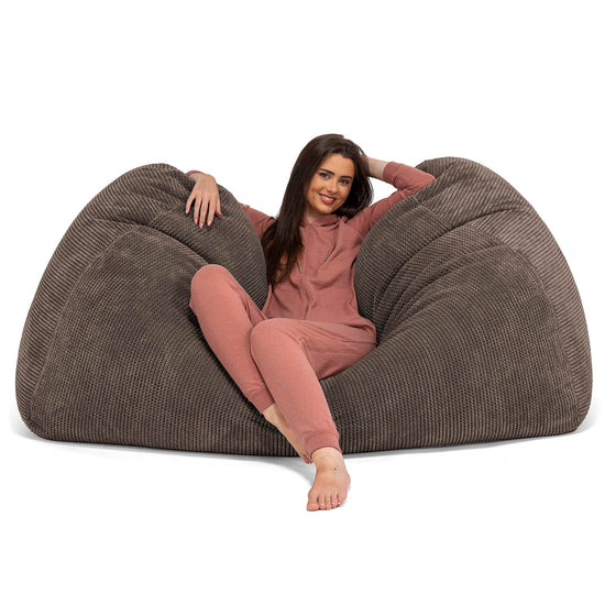 Pouf Fauteuil Design - Côtelé Gris Acier 3967